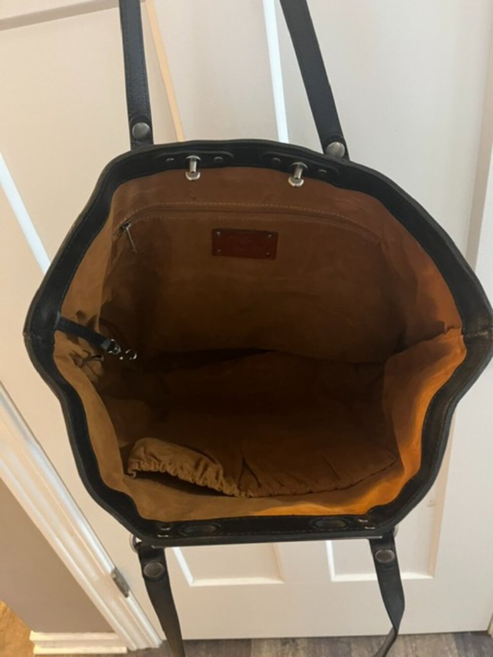 Patricia Nash Benvenuto Large Black Leather Tote Shoulder Bag - Picture 5 of 7